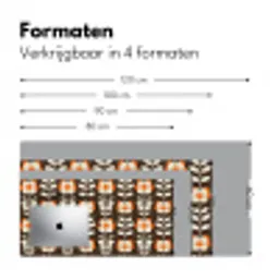 Bloemen - Retro - Bruin Muismat XXL klein 681 -sfeer5