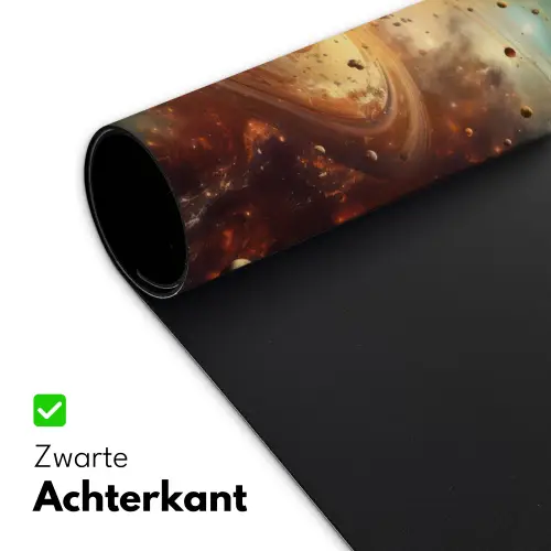 melkweg-ruimte-neon-planeten Muismat XXL klein -sfeer2