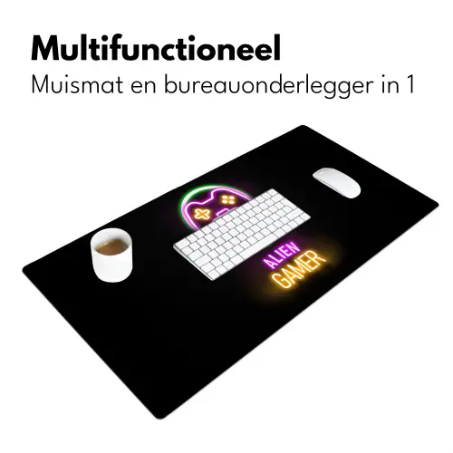 gaming-quotes-neon-alien-gamer-controller Muismat XXL klein -sfeer4