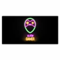 gaming-quotes-neon-alien-gamer-controller Muismat XXL klein -3d_leeg