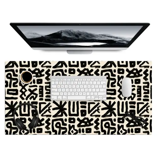 Geometrisch - Figuren - Zwart Muismat XXL klein 681 -3d