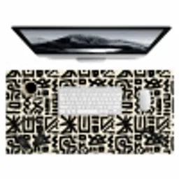 Geometrisch - Figuren - Zwart Muismat XXL klein 681 -3d