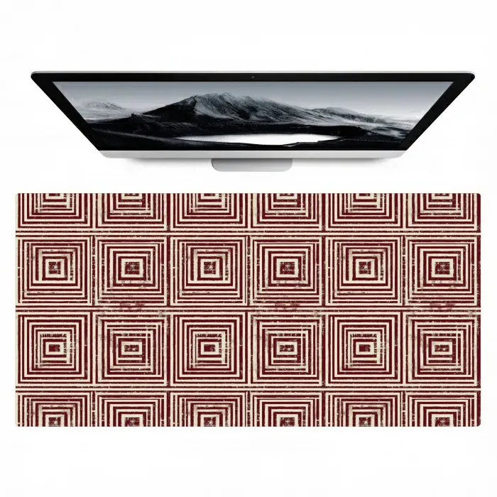 Geometrisch - Patroon - Rood Muismat XXL klein 681 -zzz3d