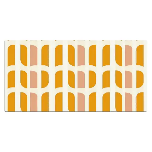 Geometrisch - Patroon - Geel - Roze Muismat XXL klein 681 -3d_leeg