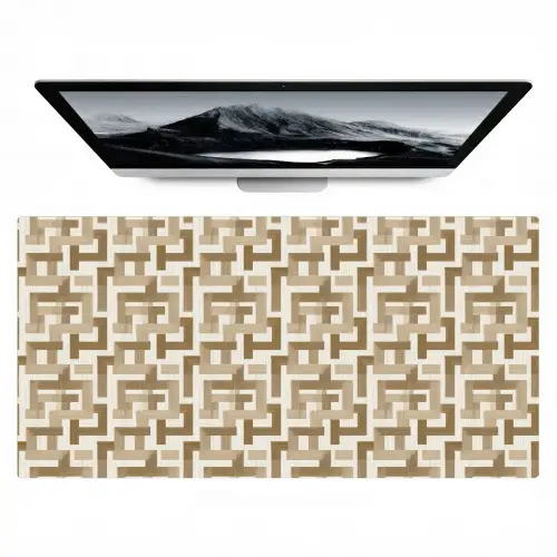 Geometrisch - Retro - Bruin Muismat XXL klein 681 -zzz3d