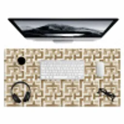 Geometrisch - Retro - Bruin Muismat XXL klein 681 -3d