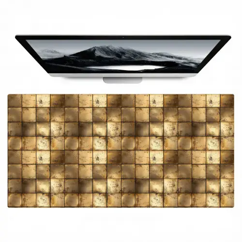Geometrisch - Tegels - Goud Muismat XXL klein 681 -zzz3d