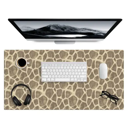 Giraf - Patroon - Beige - Bruin Muismat XXL klein 681 -3d