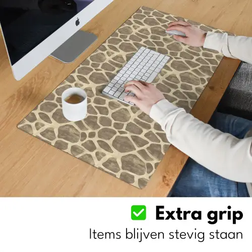 Giraf - Patroon - Beige - Bruin Muismat XXL klein 681 -sfeer3