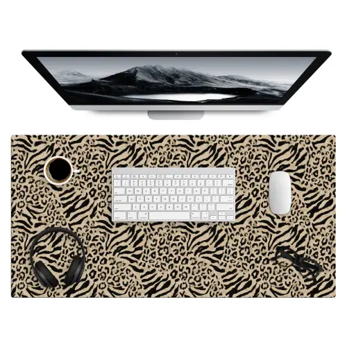 Giraf - Zebra - Motief - Bruin Muismat XXL klein 681 -3d
