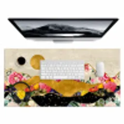 Goud - Bloemen - Print - Abstract - Landschap - Patronen Muismat XXL klein -3d