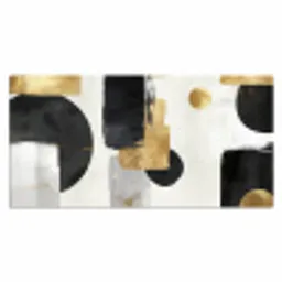 Goud - Rechthoeken - Cirkels - Abstract Muismat XXL klein -3d_leeg