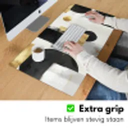 Goud - Rechthoeken - Cirkels - Abstract Muismat XXL klein -sfeer3