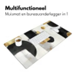 Goud - Rechthoeken - Cirkels - Abstract Muismat XXL klein -sfeer4