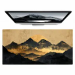 Gouden Bergen bij Maanlicht Muismat XXL klein -zzz3d