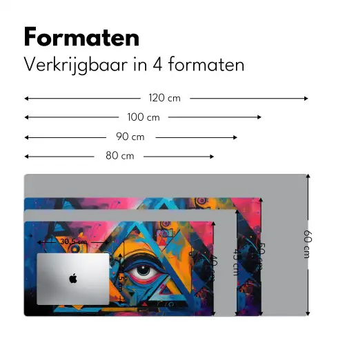 Graffiti - Kleuren - Oog - Kunst Muismat XXL klein -sfeer5