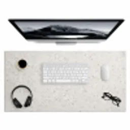 graniet-grijs-patroon-design-wit Muismat XXL klein -3d