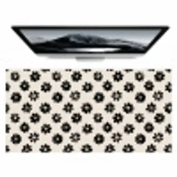 Grafisch - Madeliefjes - Zwart - Beige Muismat XXL klein 681 -zzz3d