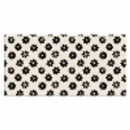 Grafisch - Madeliefjes - Zwart - Beige Muismat XXL klein 681 -3d_leeg