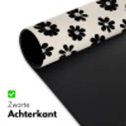 Grafisch - Madeliefjes - Zwart - Beige Muismat XXL klein 681 -sfeer2