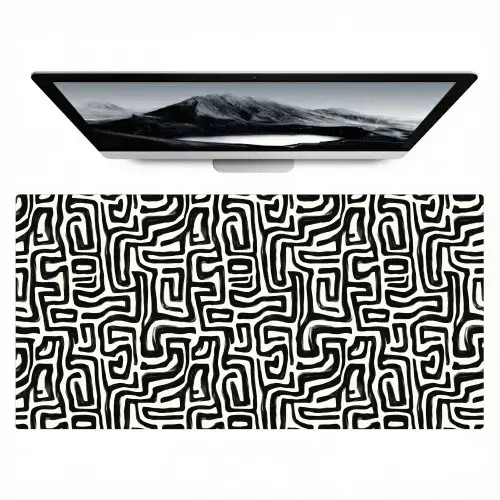 Grafisch - Lijnen - Zwart - Wit Muismat XXL klein 681 -zzz3d