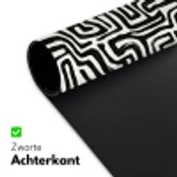 Grafisch - Lijnen - Zwart - Wit Muismat XXL klein 681 -sfeer2
