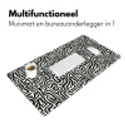 Grafisch - Lijnen - Zwart - Wit Muismat XXL klein 681 -sfeer4