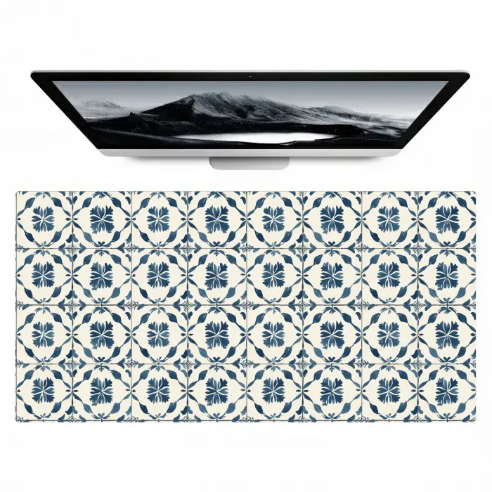 Grafisch - Tegel - Blauw Muismat XXL klein 681 -zzz3d