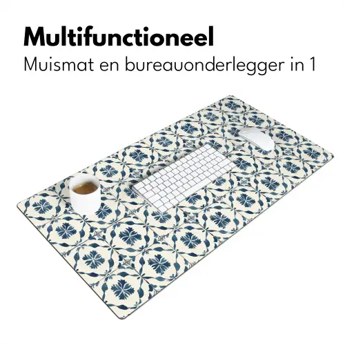 Grafisch - Tegel - Blauw Muismat XXL klein 681 -sfeer4