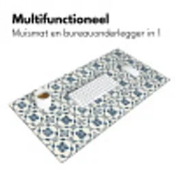 Grafisch - Tegel - Blauw Muismat XXL klein 681 -sfeer4