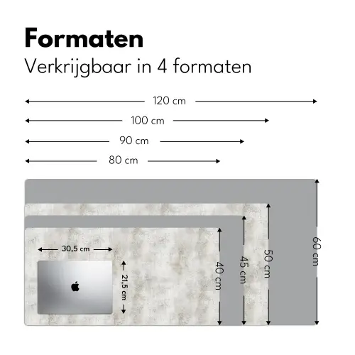 Grijs - Beton - Verweerd Muismat XXL klein 681 -sfeer5