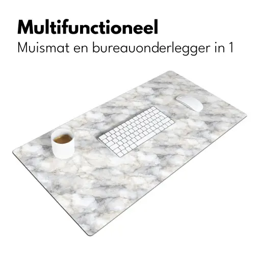 Grijs - Marmer - Gedetailleerd Muismat XXL klein 681 -sfeer4