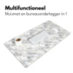 Grijs - Marmer - Gedetailleerd Muismat XXL klein 681 -sfeer4