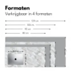 Grijs - Wit - Marmer Muismat XXL klein 681 -sfeer5