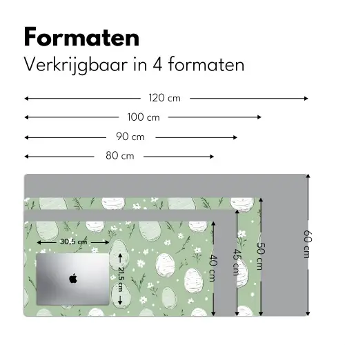 Groen - Eieren - Patroon Muismat XXL klein -sfeer5