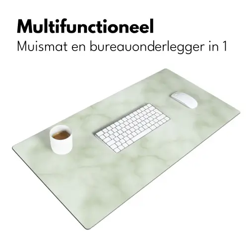Groen - Marmer - Aders Muismat XXL klein 681 -sfeer4