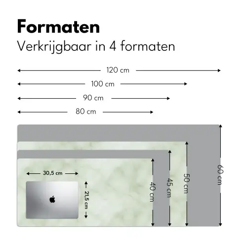 Groen - Marmer - Aders Muismat XXL klein 681 -sfeer5