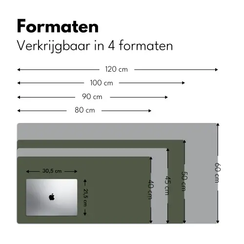 Groen - Effen kleur - Olijfgroen Muismat XXL klein -sfeer5