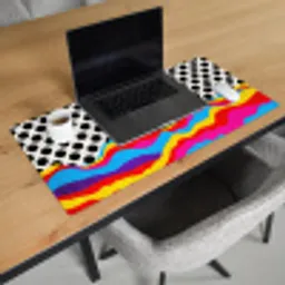 Hamburger - Stippen - Golven - Kleuren Muismat XXL klein -sfeer1