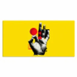Hand - Rode cirkel - Geel Muismat XXL klein -3d_leeg