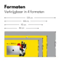 Hand - Rode cirkel - Geel Muismat XXL klein -sfeer5