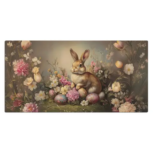 Haas - Stilleven - Bloemen Muismat XXL klein -3d_leeg