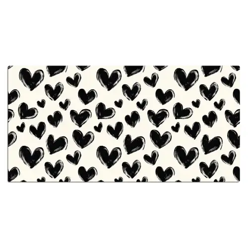 Hartjes - Patroon - Zwart Muismat XXL klein 681 -3d_leeg