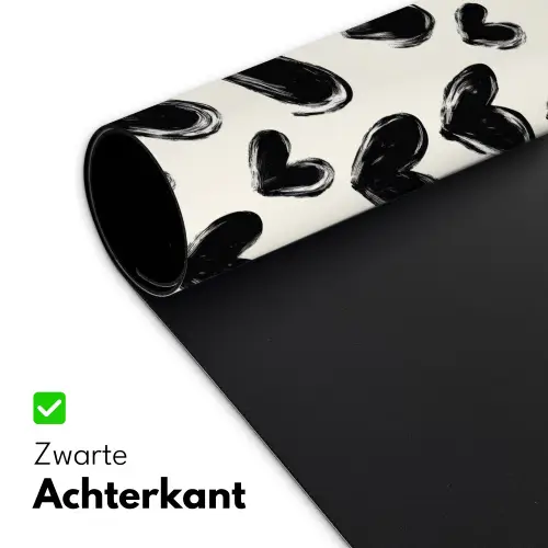 Hartjes - Patroon - Zwart Muismat XXL klein 681 -sfeer2