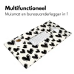 Hartjes - Patroon - Zwart Muismat XXL klein 681 -sfeer4