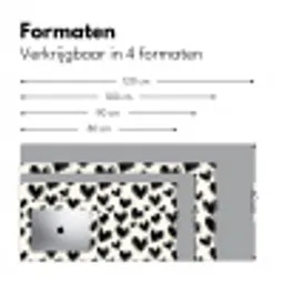 Hartjes - Patroon - Zwart Muismat XXL klein 681 -sfeer5