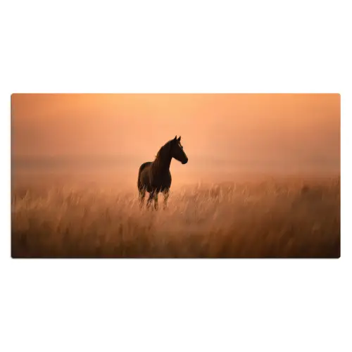 Paard - Grasveld - Zonsondergang Muismat XXL klein -3d_leeg