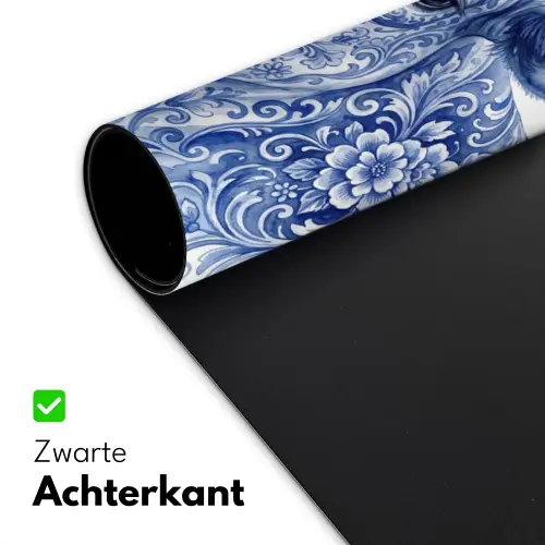 Illustratie - Koe - Blauw Muismat XXL klein -sfeer2