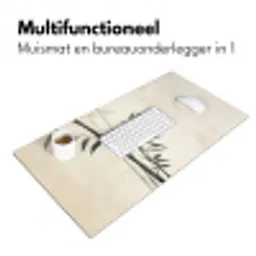 Japandi - Bamboe - Beige Muismat XXL klein -sfeer4