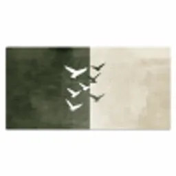Japandi - Vogel - Groen Muismat XXL klein -3d_leeg